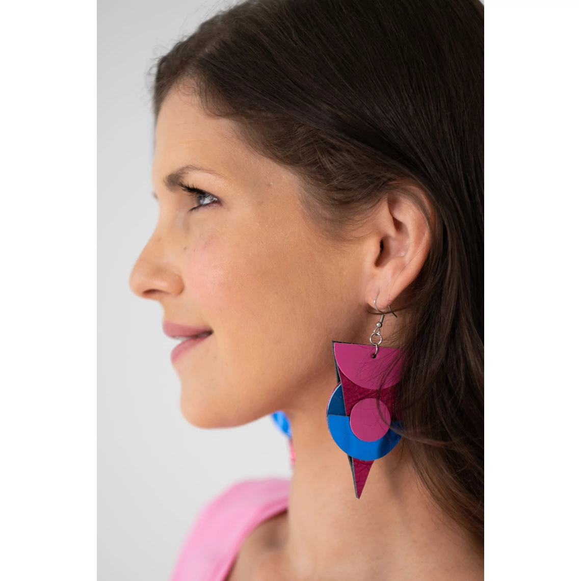 Kolorkka ECLIPSE fülbevaló / bogyószín-pink-királykék