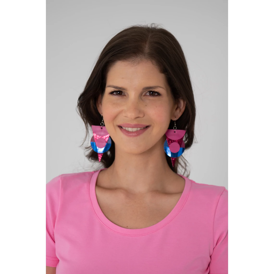 Kolorkka ECLIPSE fülbevaló / bogyószín-pink-királykék