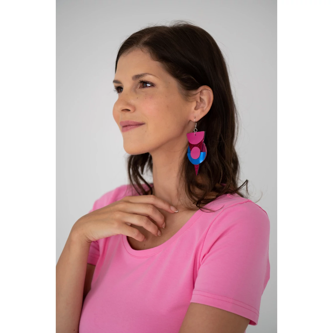 Kolorkka ECLIPSE fülbevaló / bogyószín-pink-királykék