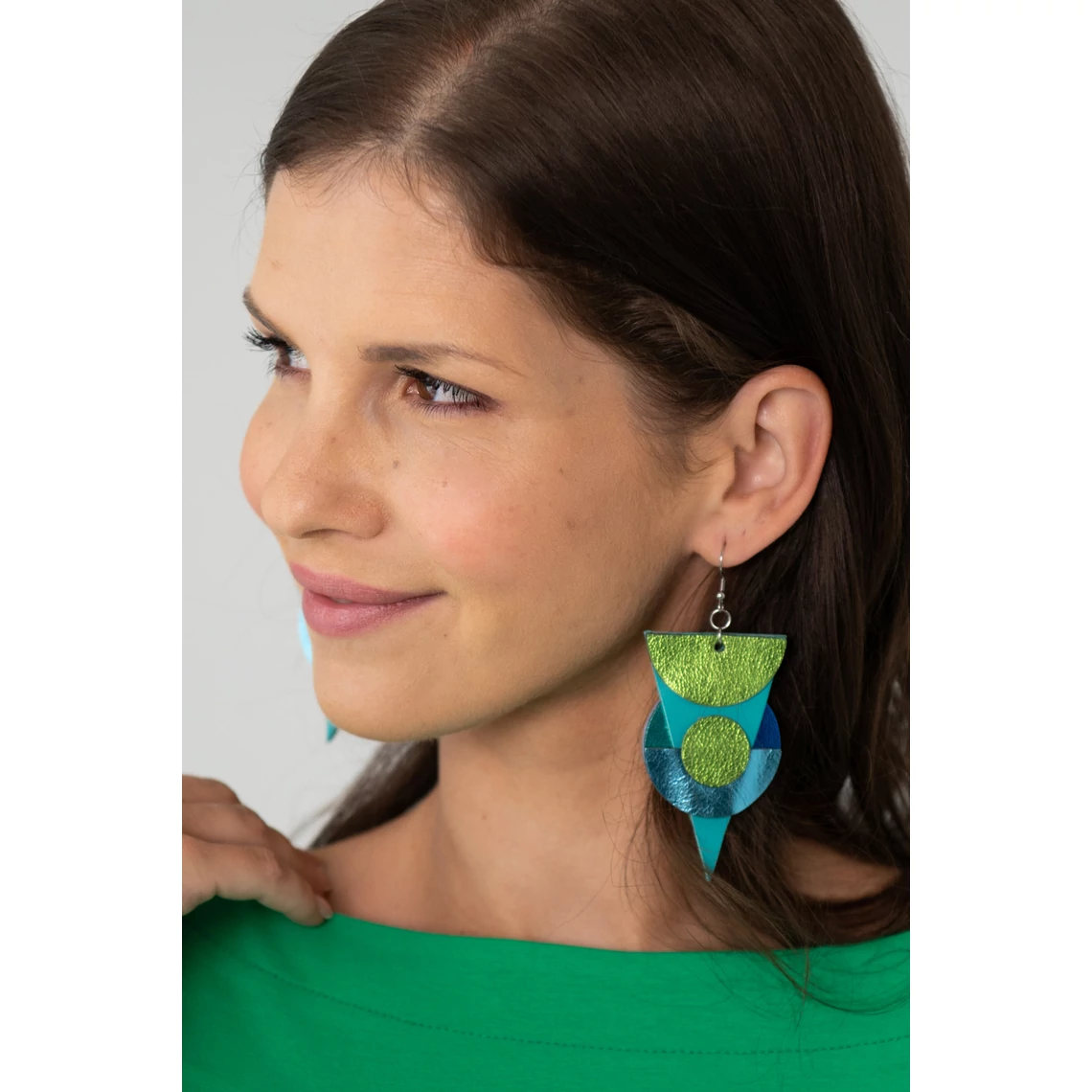 Kolorkka ECLIPSE fülbevaló / lime-türkiz-királykék