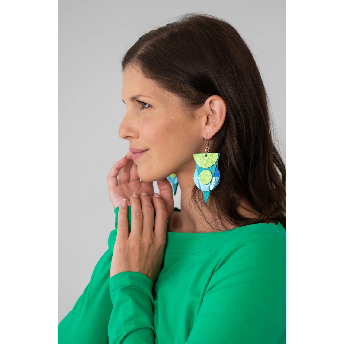 Kolorkka ECLIPSE fülbevaló / lime-türkiz-királykék
