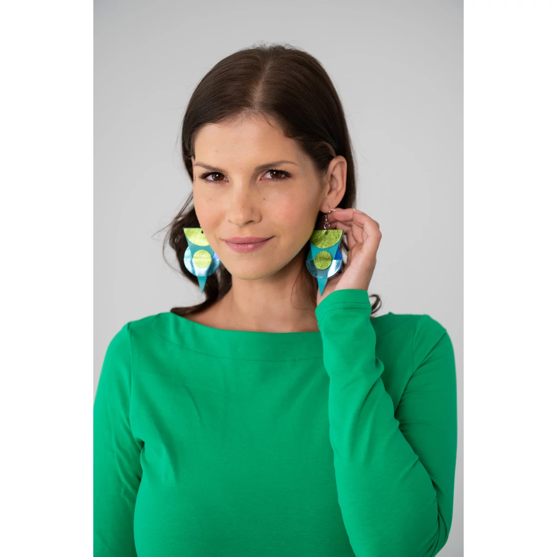 Kolorkka ECLIPSE fülbevaló / lime-türkiz-királykék
