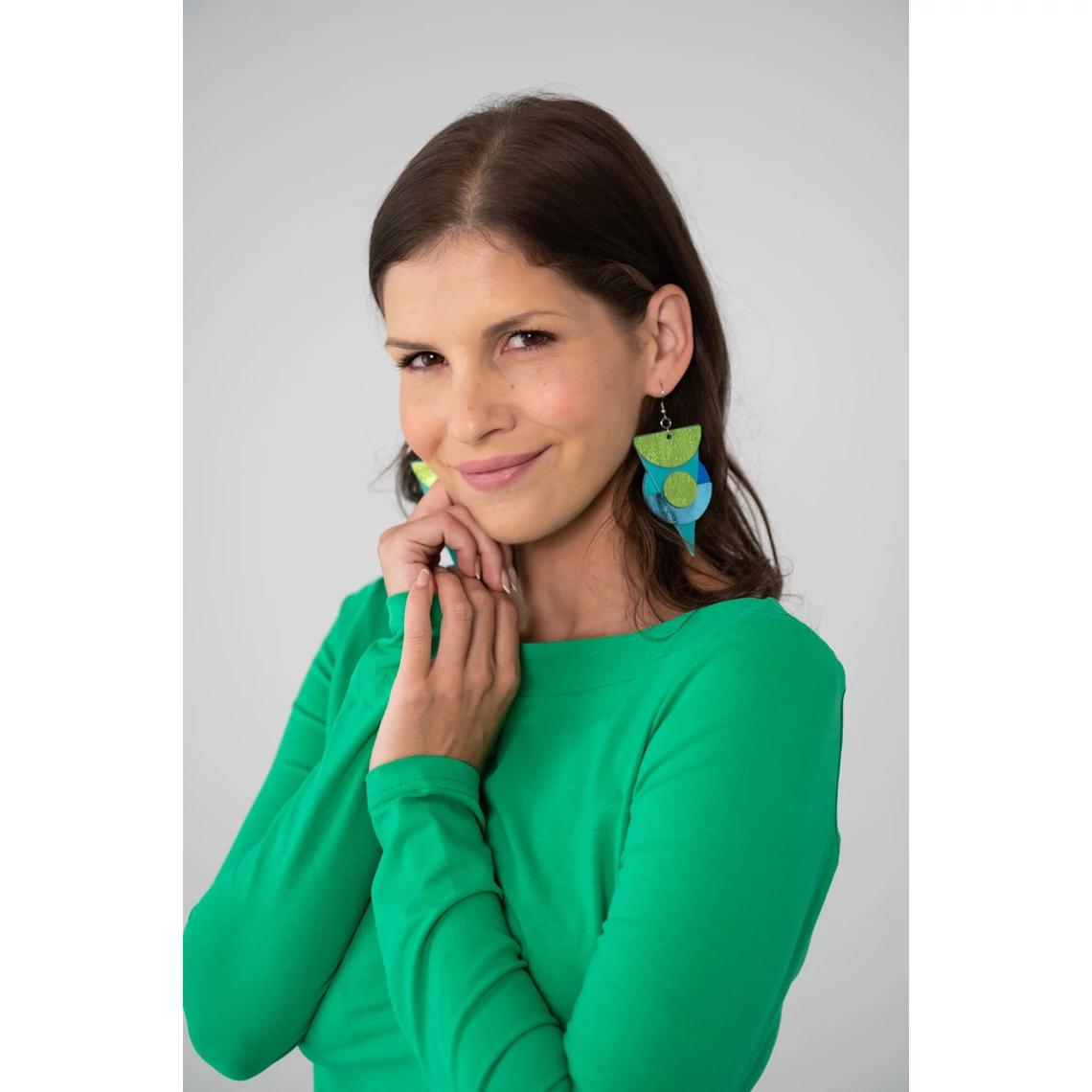 Kolorkka ECLIPSE fülbevaló / lime-türkiz-királykék