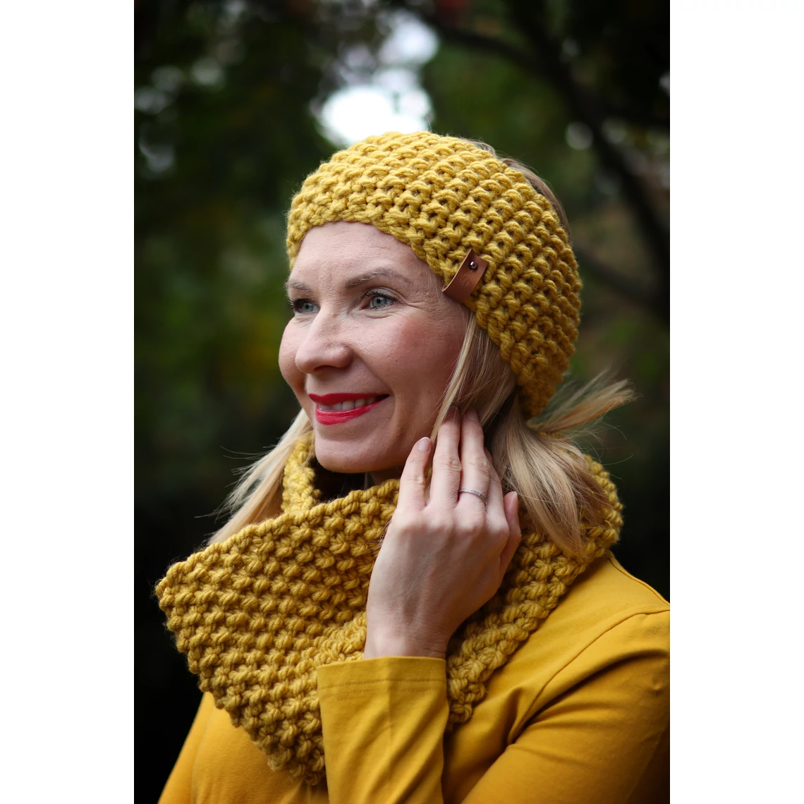 Kolorkka Knit kötött csősál / mustár