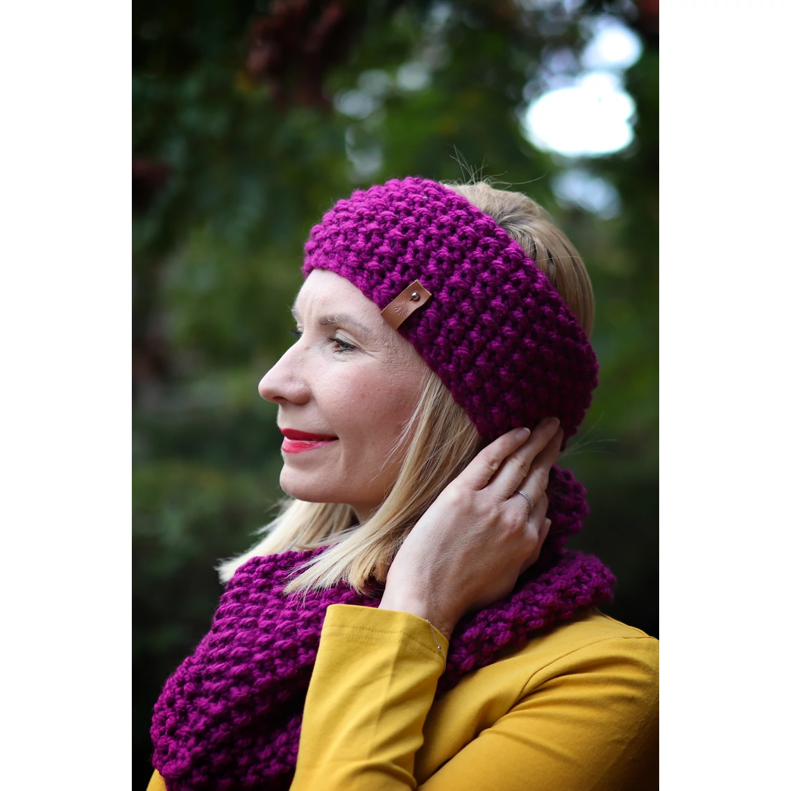 Kolorkka Knit kötött csősál / bogyószín