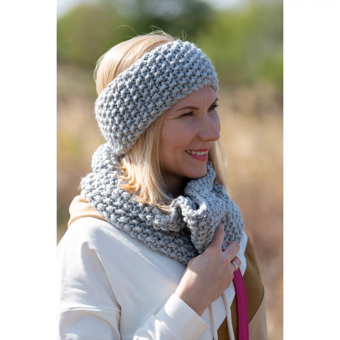 Kolorkka Knit kötött fülmelegítő / szürke