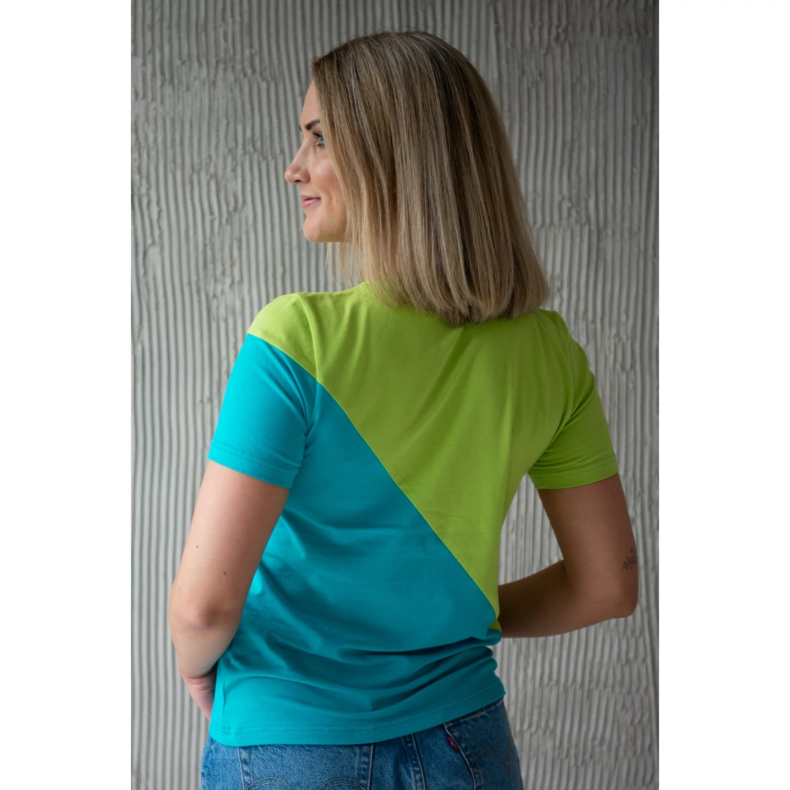 Kolorkka COLORBLOCK póló / Lime-türkiz-napsárga