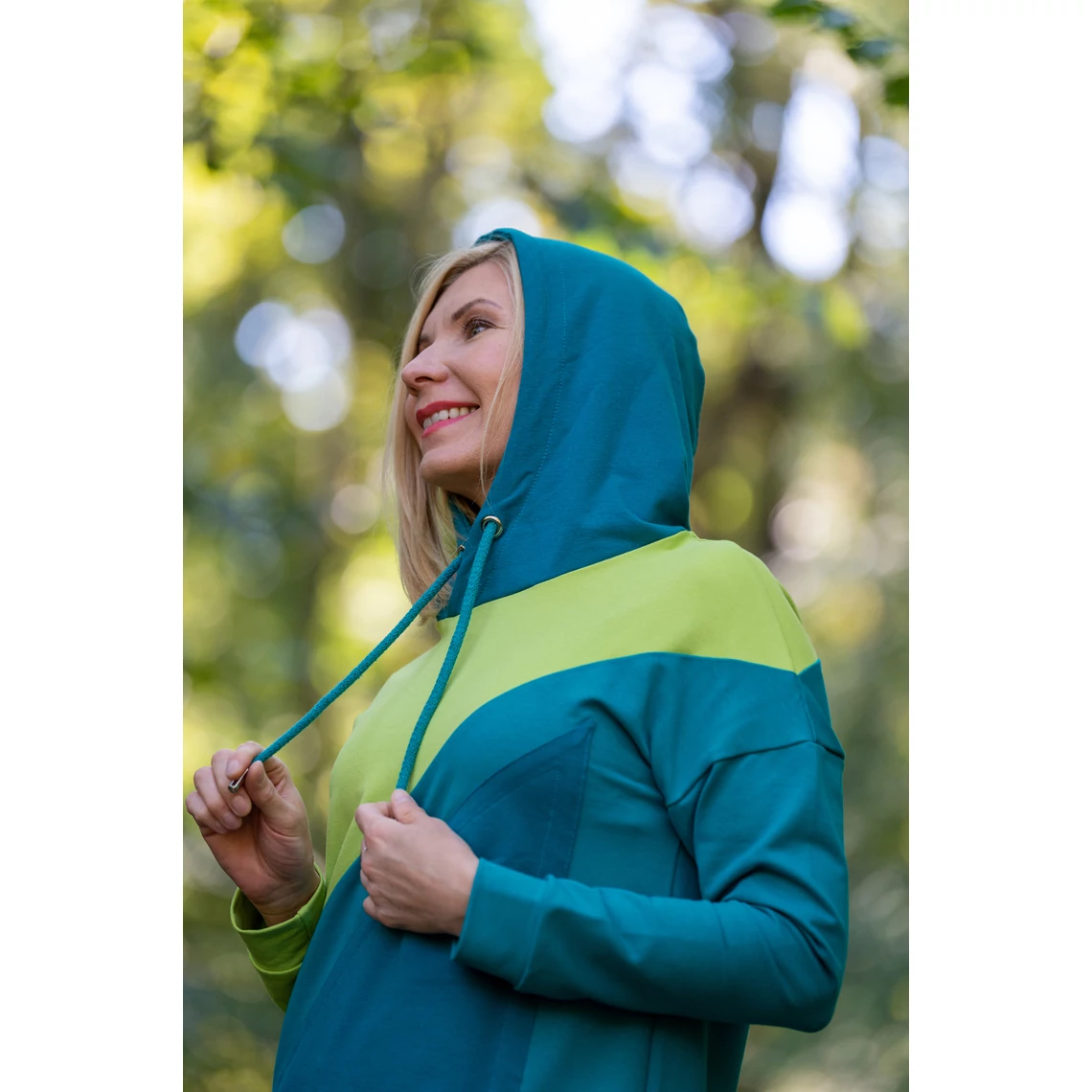 Kolorkka COLORBLOCK pulcsiruha / Lime-türkiz-petrol
