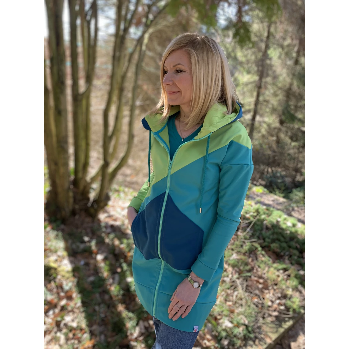 Kolorkka softshell átmeneti kabát / Lime-türkiz-petrol