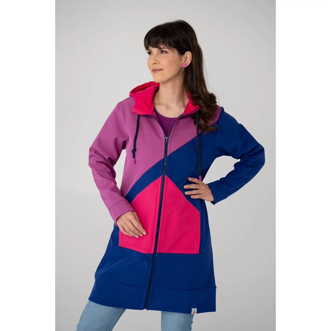Kolorkka softshell átmeneti kabát / Királykék-ciklámen-pink