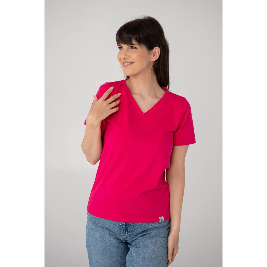 Kolorkka BASIC V-nyakú, laza szabású felső / Pink