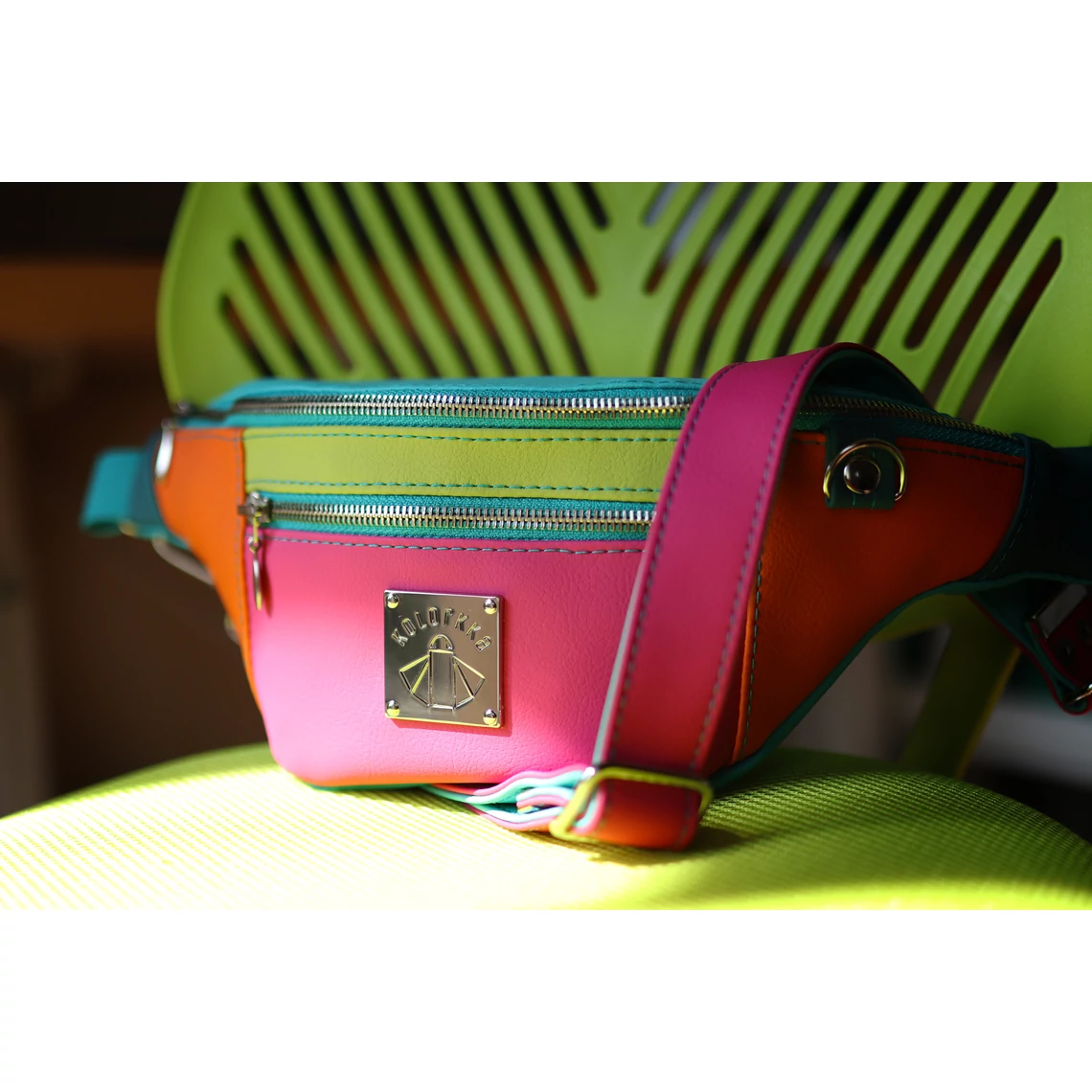 Kolorkka övtáska / Türkiz-lime-pink-narancs