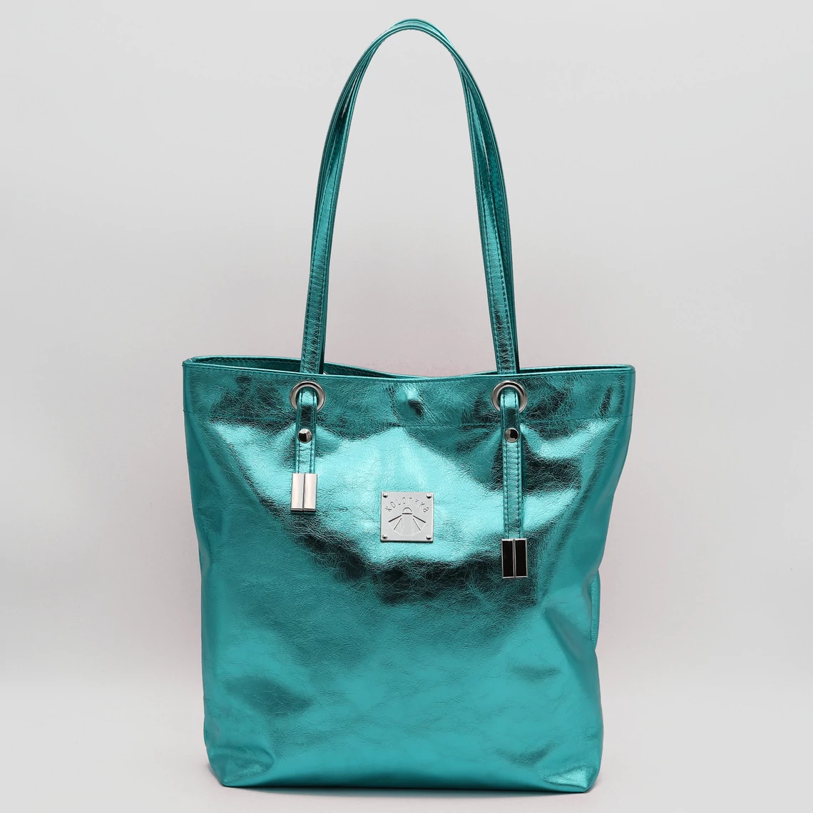 Kolorkka shopper / metál türkiz / marhabőr