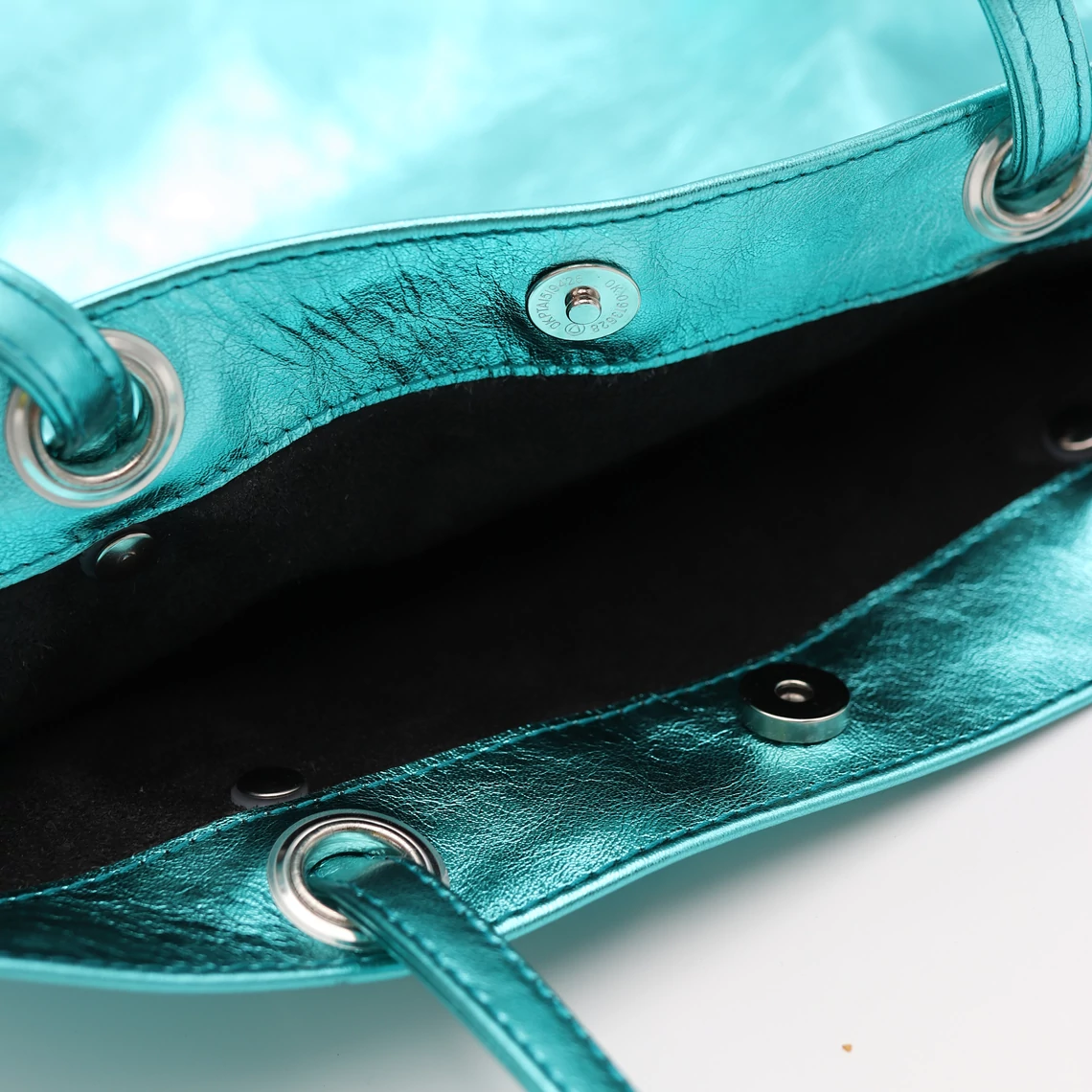 Kolorkka shopper / metál türkiz / marhabőr