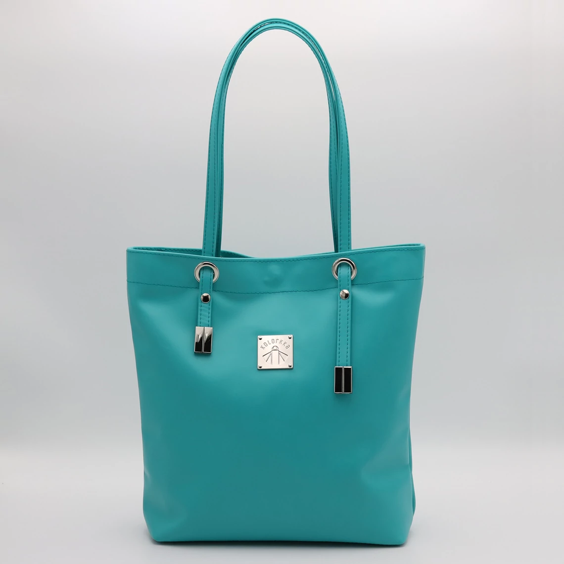 Kolorkka shopper / türkizkék / marhabőr