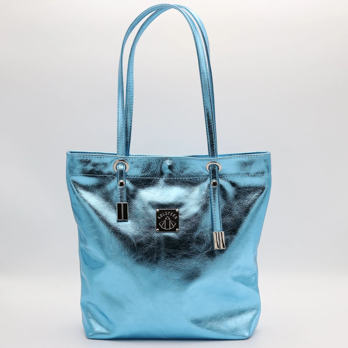 Kolorkka shopper / jégkék / marhabőr