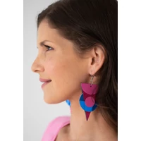 Kép 1/4 - Kolorkka ECLIPSE fülbevaló / bogyószín-pink-királykék