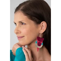 Kép 1/3 - Kolorkka ECLIPSE fülbevaló / bogyószín-türkiz-rosé