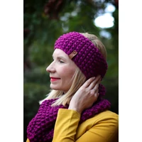 Kép 2/2 - Kolorkka Knit kötött csősál / bogyószín