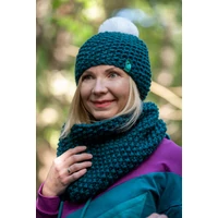 Kép 1/3 - Kolorkka Knit kötött csősál / petrol