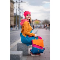 Kép 2/4 - Kolorkka COLORBLOCK pulcsiruha / rózsaszín-tengerkék-terrakotta