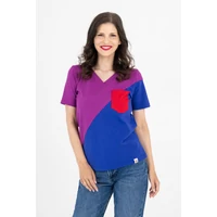 Kép 1/10 - Kolorkka COLORBLOCK póló / Bíbor-királykék-piros