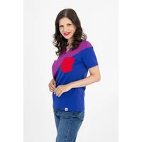 Kép 4/10 - Kolorkka COLORBLOCK póló / Bíbor-királykék-piros