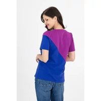 Kép 5/10 - Kolorkka COLORBLOCK póló / Bíbor-királykék-piros