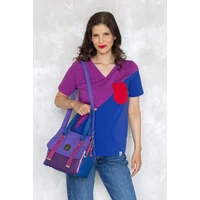 Kép 10/10 - Kolorkka COLORBLOCK póló / Bíbor-királykék-piros