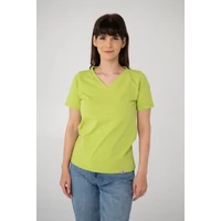 Kép 1/6 - Kolorkka BASIC V-nyakú, laza szabású felső / Lime zöld