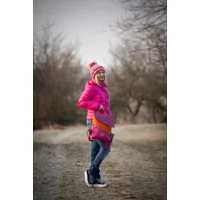 Kép 4/5 - Kolorkka URBAN HERO cipzáras-fedeles hátizsák / bogyószín-pink-narancs-acélkék