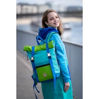 Kép 15/16 - Kolorkka EXPLORER roll-top hátizsák laptop rekesszel / Jáde-almazöld-tengerkék-királykék
