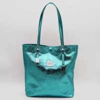 Kép 1/6 - Kolorkka shopper / metál türkiz / marhabőr