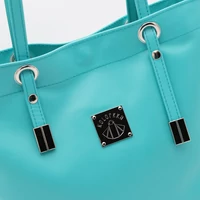 Kép 3/5 - Kolorkka shopper / türkizkék / marhabőr
