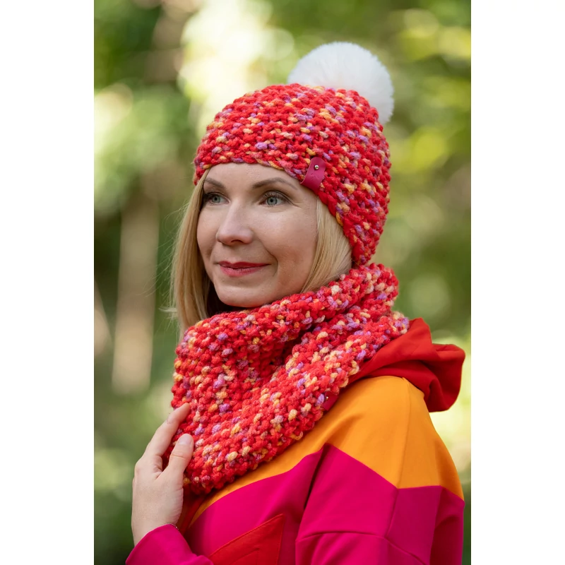 Kolorkka Knit kötött sapka / piros-narancs-lila Kolorkka Knit kötött sapka / piros-narancs-lila