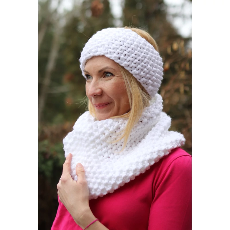 Kolorkka Knit kötött fülmelegítő / fehér