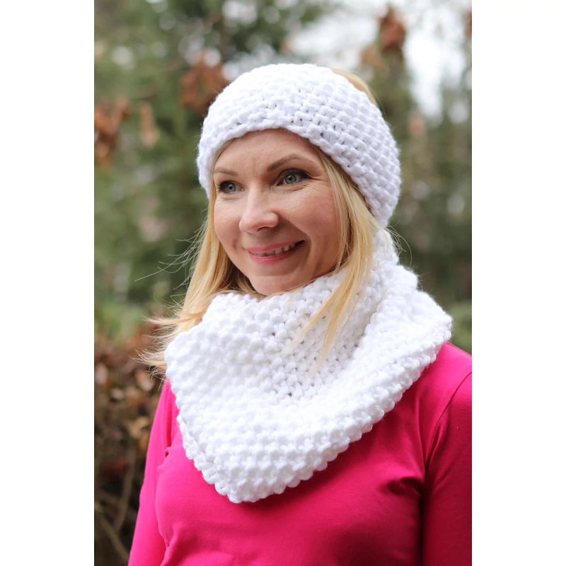 Kolorkka Knit kötött csősál / fehér