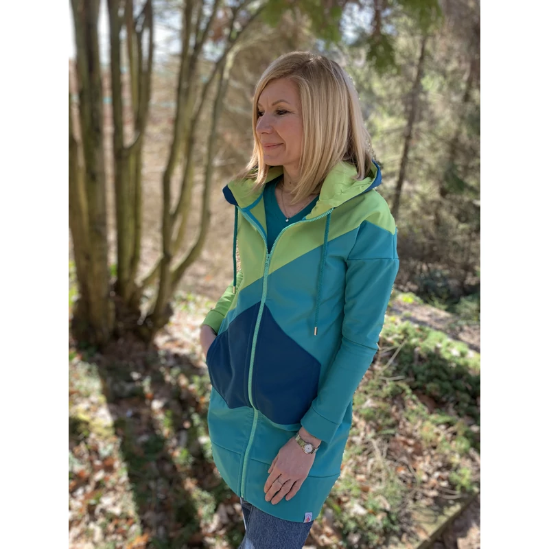 Kolorkka softshell átmeneti kabát / Lime-türkiz-petrol