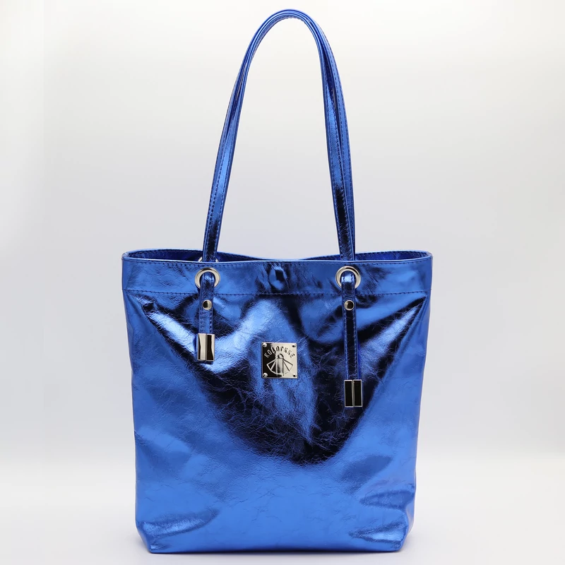 Kolorkka shopper / metál királykék / marhabőr